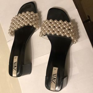 Zara PEARL heel slippers